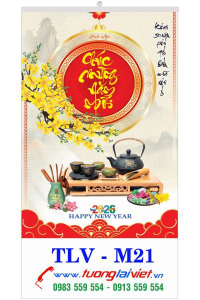 In lịch 7 tờ Chữ thư pháp