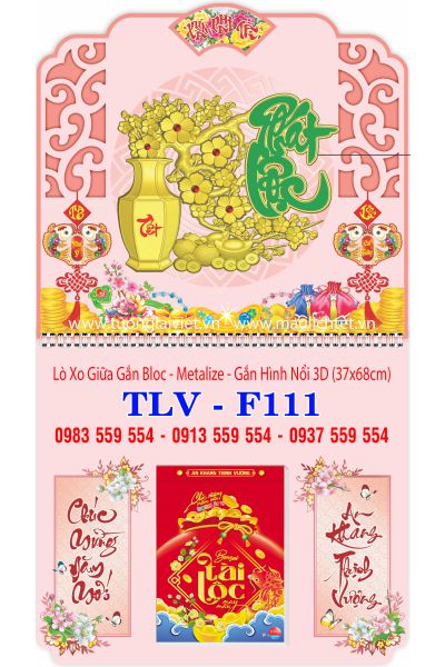 Lịch Lò Xo Giữa Dán Nổi Phát Lộc