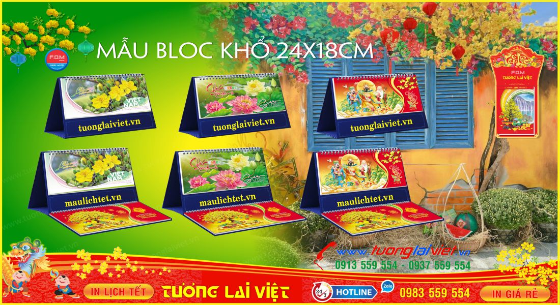 Mẫu Lịch Để Bàn 13 Tờ