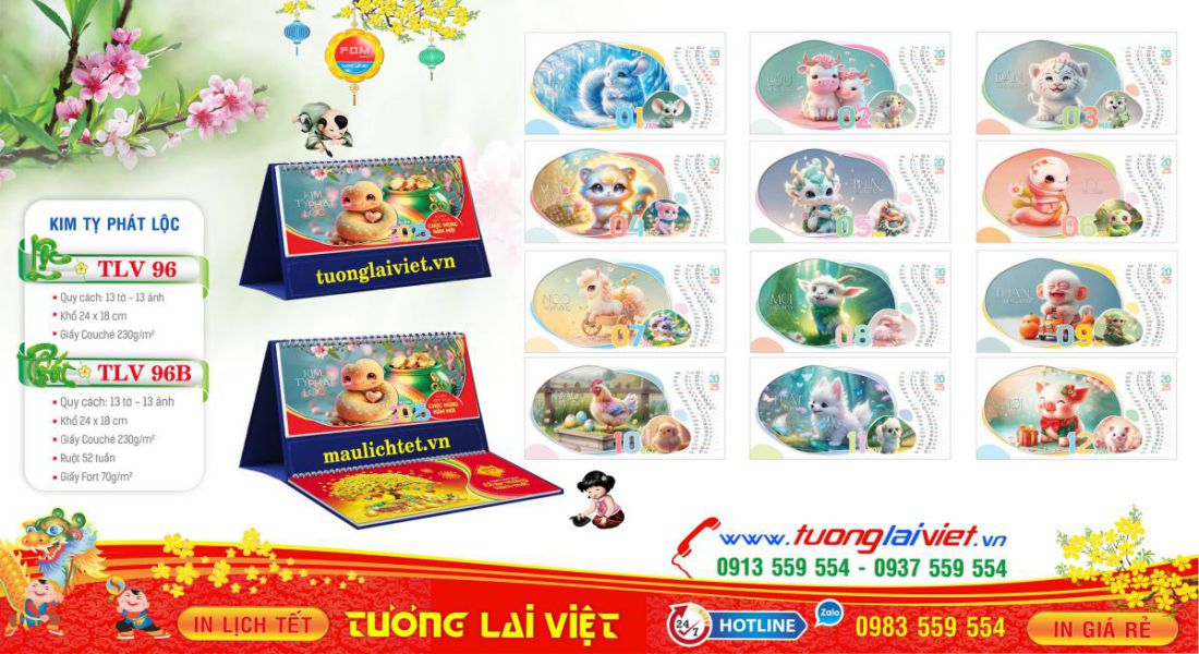 Mẫu Lịch Tết Để Bàn 2026