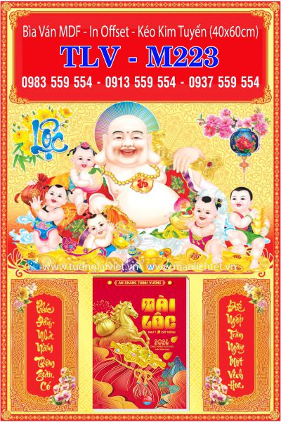 Lịch bloc đại gắn bìa Xuân Di Lặc