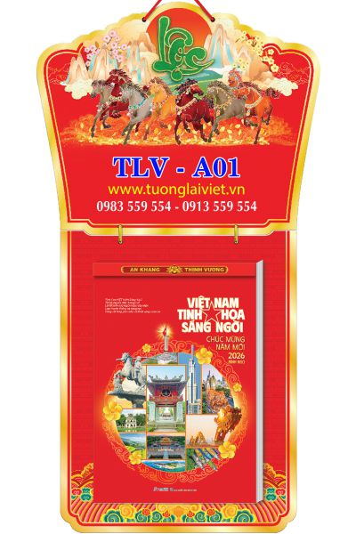 Lịch bloc khổ lớn 38x54 Chữ Cẩm Thạch