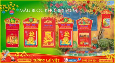 Mẫu Lịch bloc khổ lớn 38x54