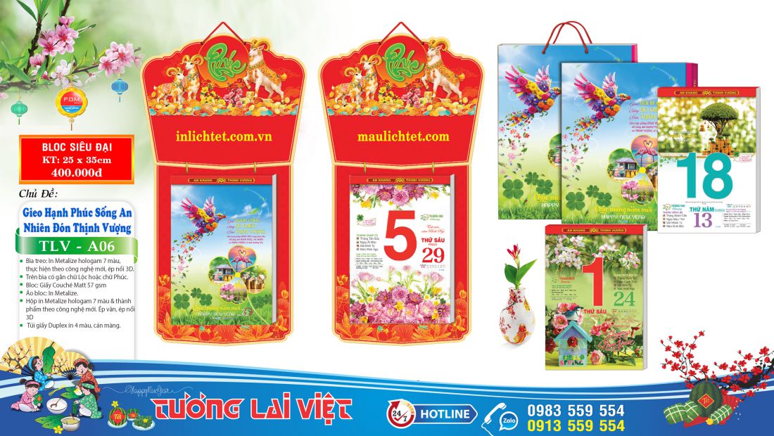 Mẫu Lịch bloc cực đại 25x35 Gieo Mầm Cuộc Sống