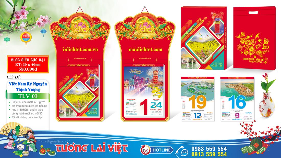 Mẫu Lịch bloc siêu cực đại 30x40 Cảnh Đẹp Quê Hương