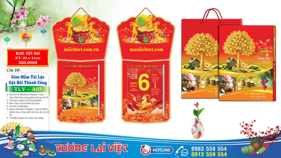 Lịch bloc siêu cực đại 30x40 Con Giáp Tài Lộc Lịch bloc siêu cực đại 30x40 Con Giáp Tài Lộc